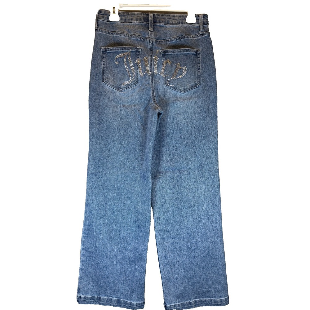 Juicy Couture Lunita Rhinestone Embellished Denim Jeans Size 1/30 High Rise
